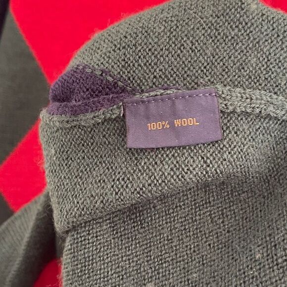 Lady Arrow Collection 100% Wool Cardigan Sweater Red Green Gold buttons Size 38 - Picture 6 of 7